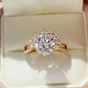 0.3 Carat Moissanite Sculpted Sterling Silver Ring, front view