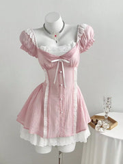 Lace Detail Cap Sleeve Mini Dress, front view