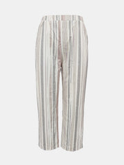 Relaxed-fit trousers in Dust Storm with vertical stripes and a subtle shimmer.