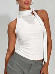 Chic Asymmetric Halter Neck Tank