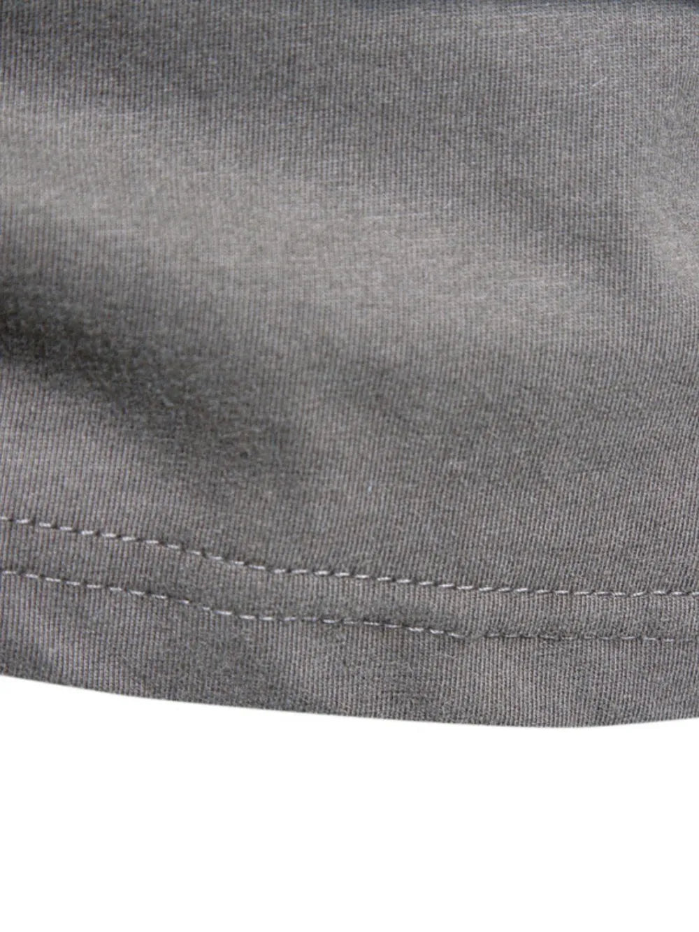Gray textured crew-neck tee with double-stitched hem detail