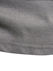 Gray textured crew-neck tee with double-stitched hem detail