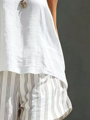 Textured Tank And Relaxed Shorts Ensemble