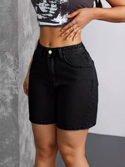 Sculpted High-waisted Denim Shorts
