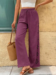 Relaxed Fit Drawstring Wide-leg Pants