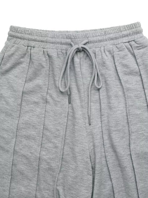 Drawstring Wide-leg Sweatpants in Light Gray, product detail