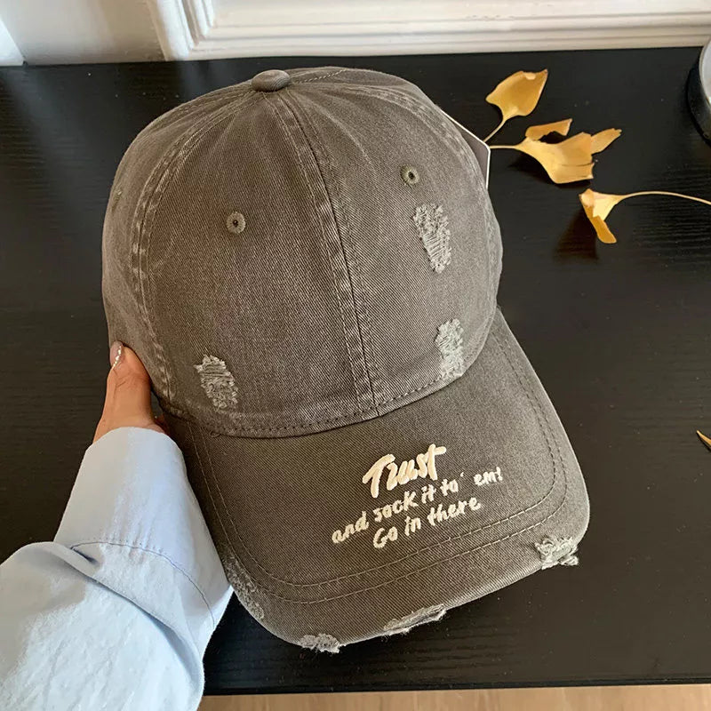 Worn-in Embroidered Cotton Baseball Hat