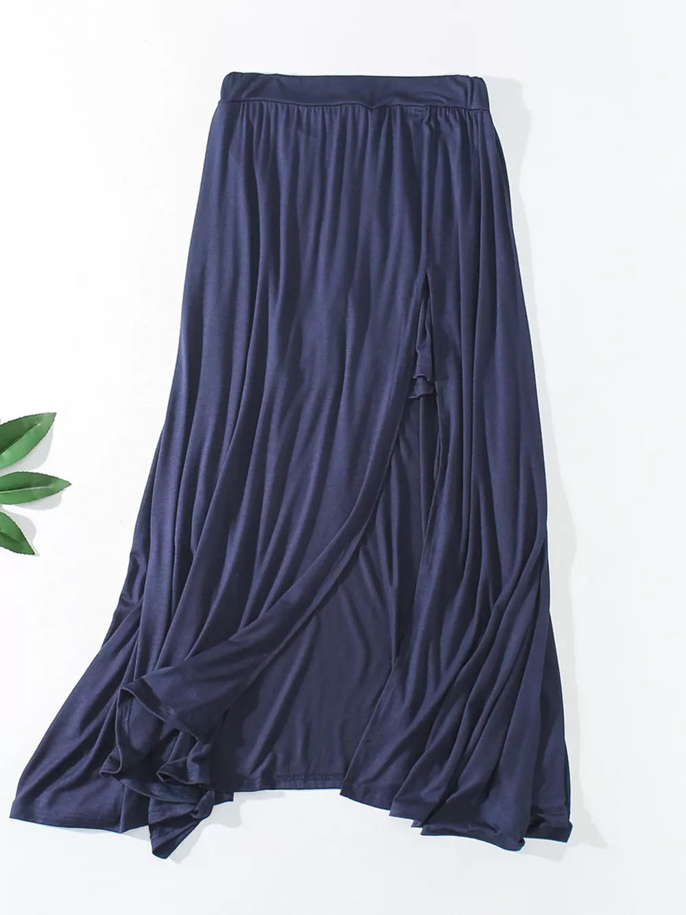 A-line Slit Maxi Skirt in Light Gray, alternate angle