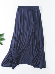 A-line Slit Maxi Skirt in Light Gray, alternate angle