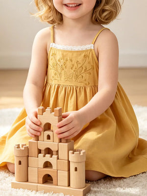 Children's Lace Detail Embroidered Dress, front view