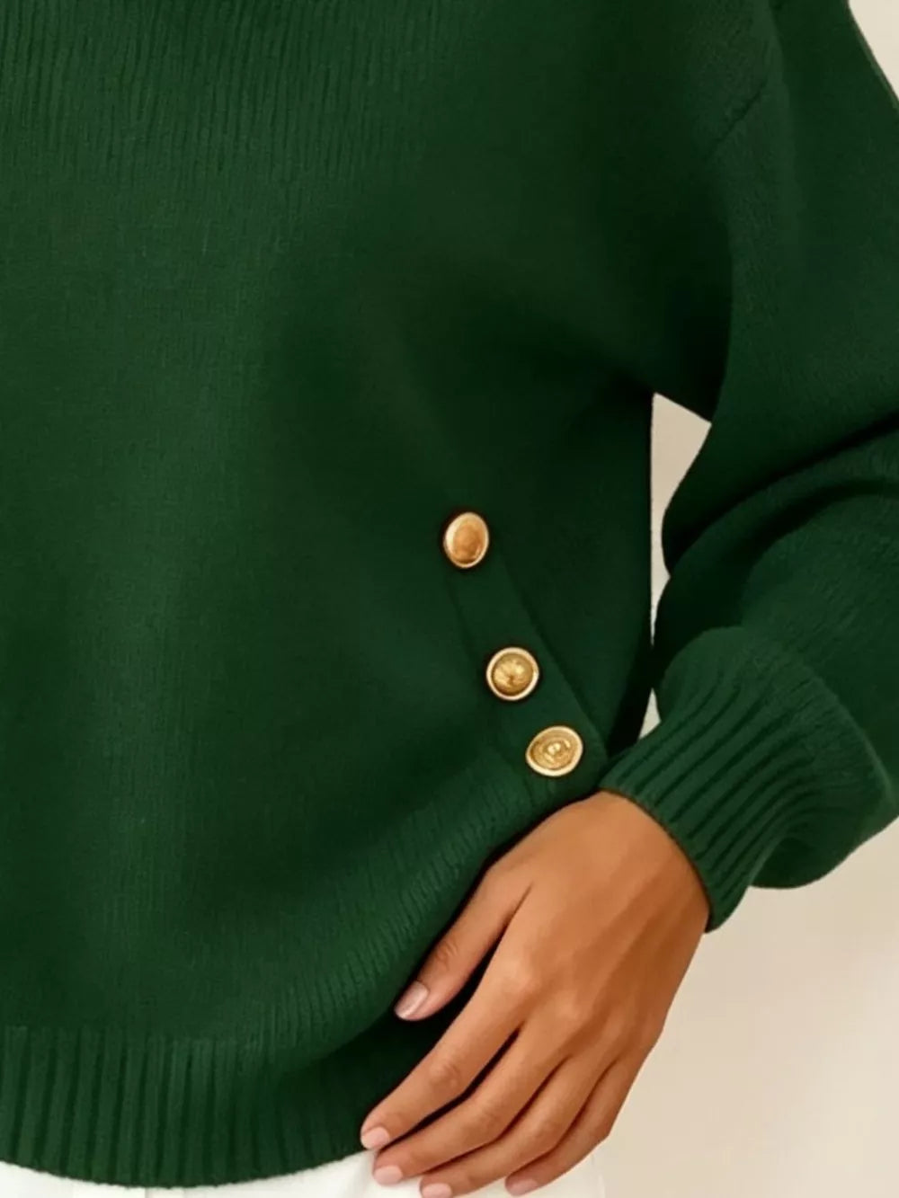 Collared Button-front Knit Sweater in Red, view 21