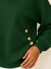 Collared Button-front Knit Sweater in Red, view 21