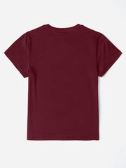 Mama Bolt graphic t-shirt in burgundy with short sleeves and a crew neck.