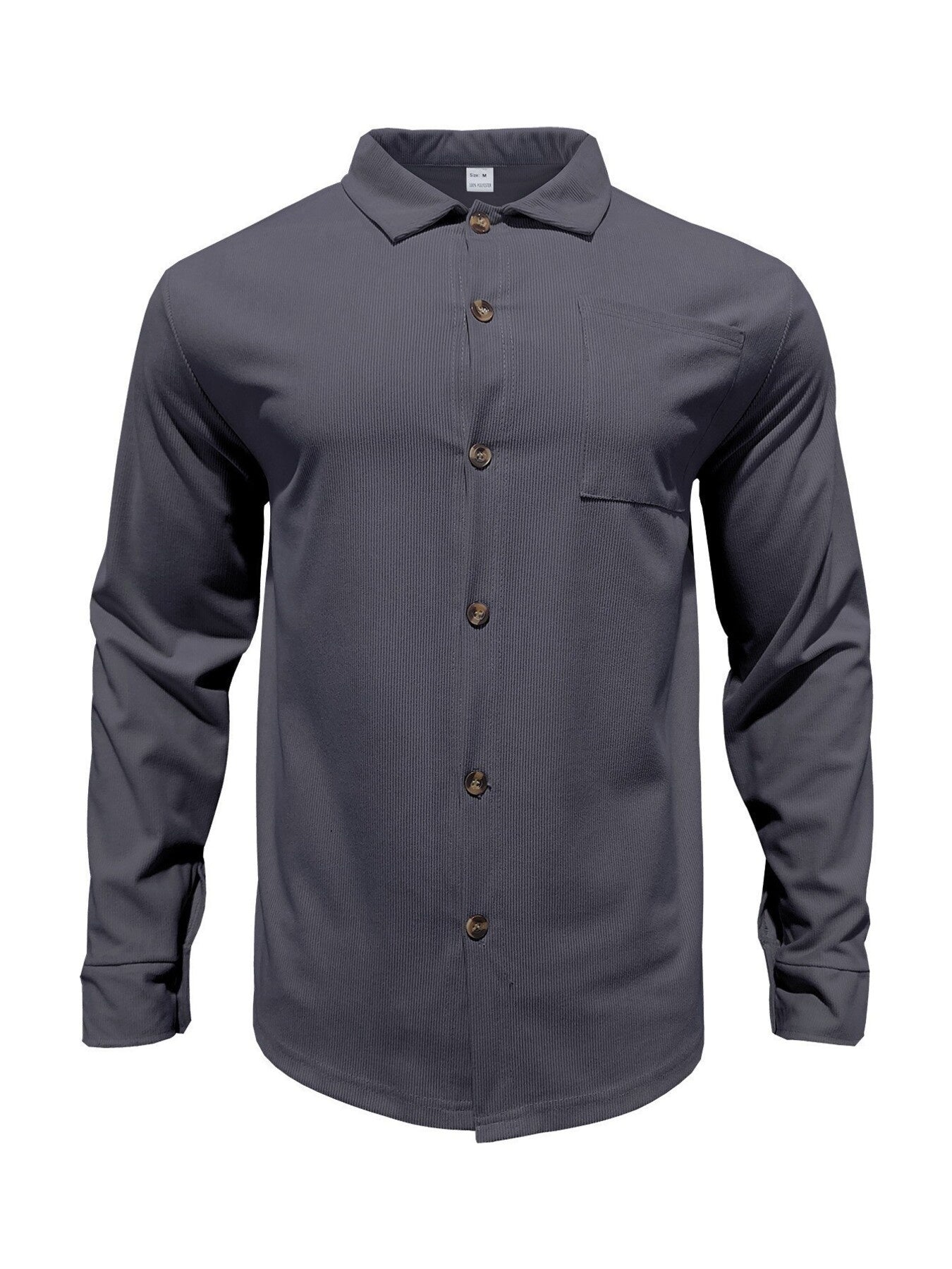 Men's Full Size Button Up Long Sleeve Shirt And Pants Set, model styling view