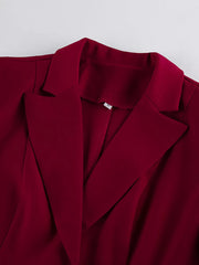 Single-breasted Blazer And Wide-leg Pants Set in Black, product detail