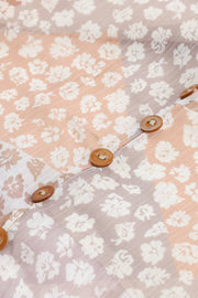 Patchwork floral maxi skirt with button detail in floral print