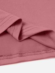 Coral crew neck t-shirt with visible stitching detail