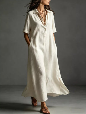 Full Size Casual Midi Shirt Dress Plus Size in Black, side view