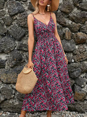 Vibrant Paisley Midi Dress With Spaghetti Straps