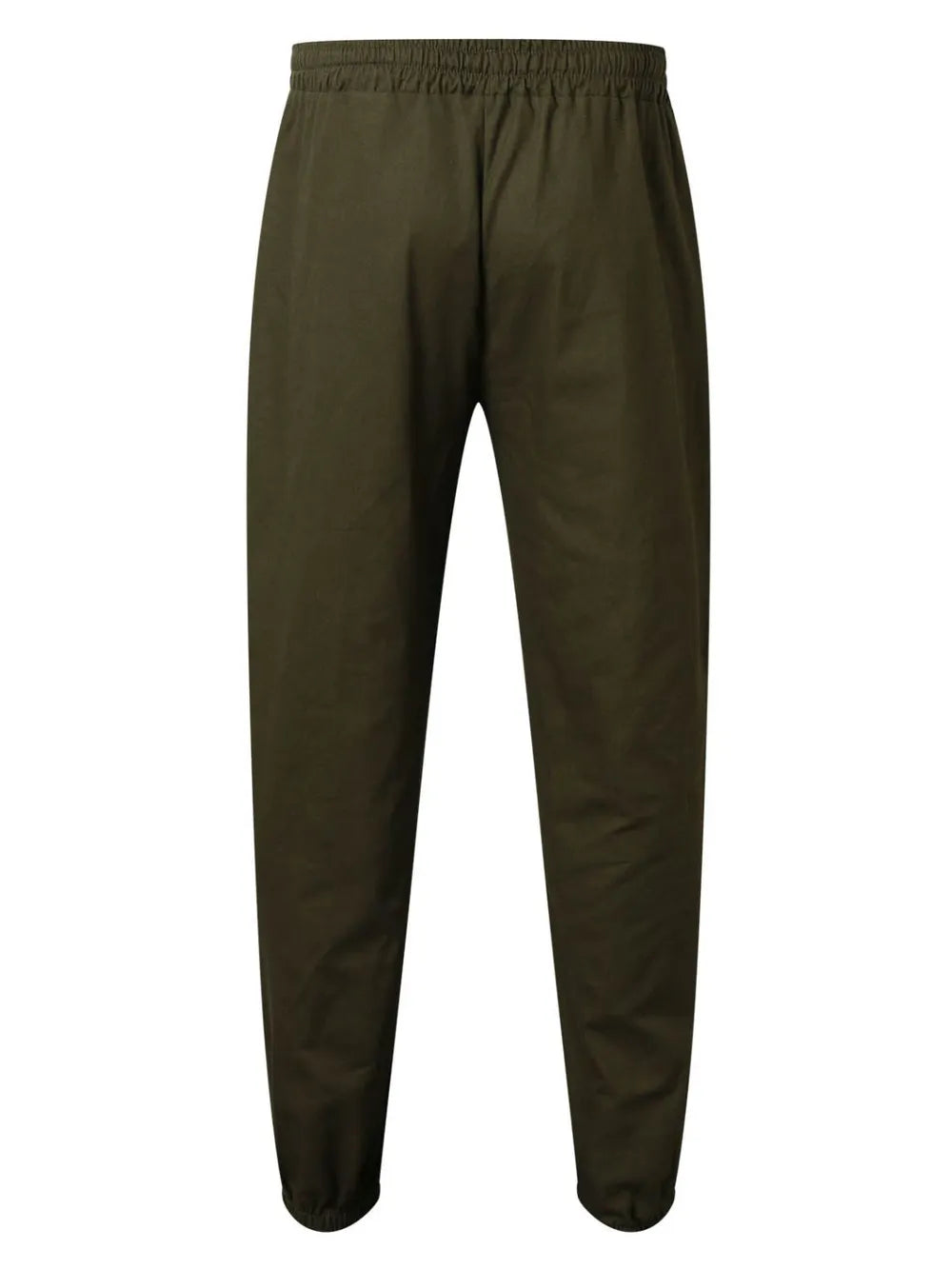 Relaxed-fit army green cuffed trousers with drawstring waist