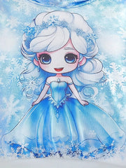 Children's Snowflake Hoodie And Leggings Set in Light Blue, close-up detail