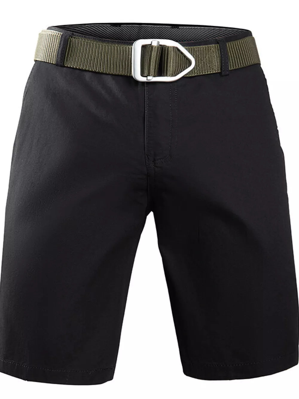 Men's Casual Bermuda Shorts in Dark Gray, close-up detail