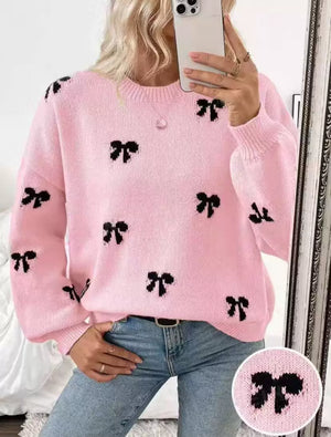 black pullover sweater with dropped shoulder and long sleeve