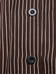Striped Button-up Bodysuit in Brown, editorial view