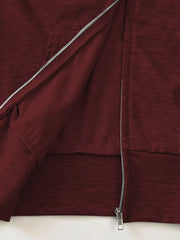 Zip Up Long Sleeve Hoodie, model styling view