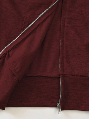Zip Up Long Sleeve Hoodie, model styling view