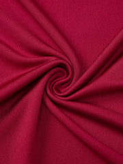 Fitted one-shoulder t-shirt in red fabric with button detail