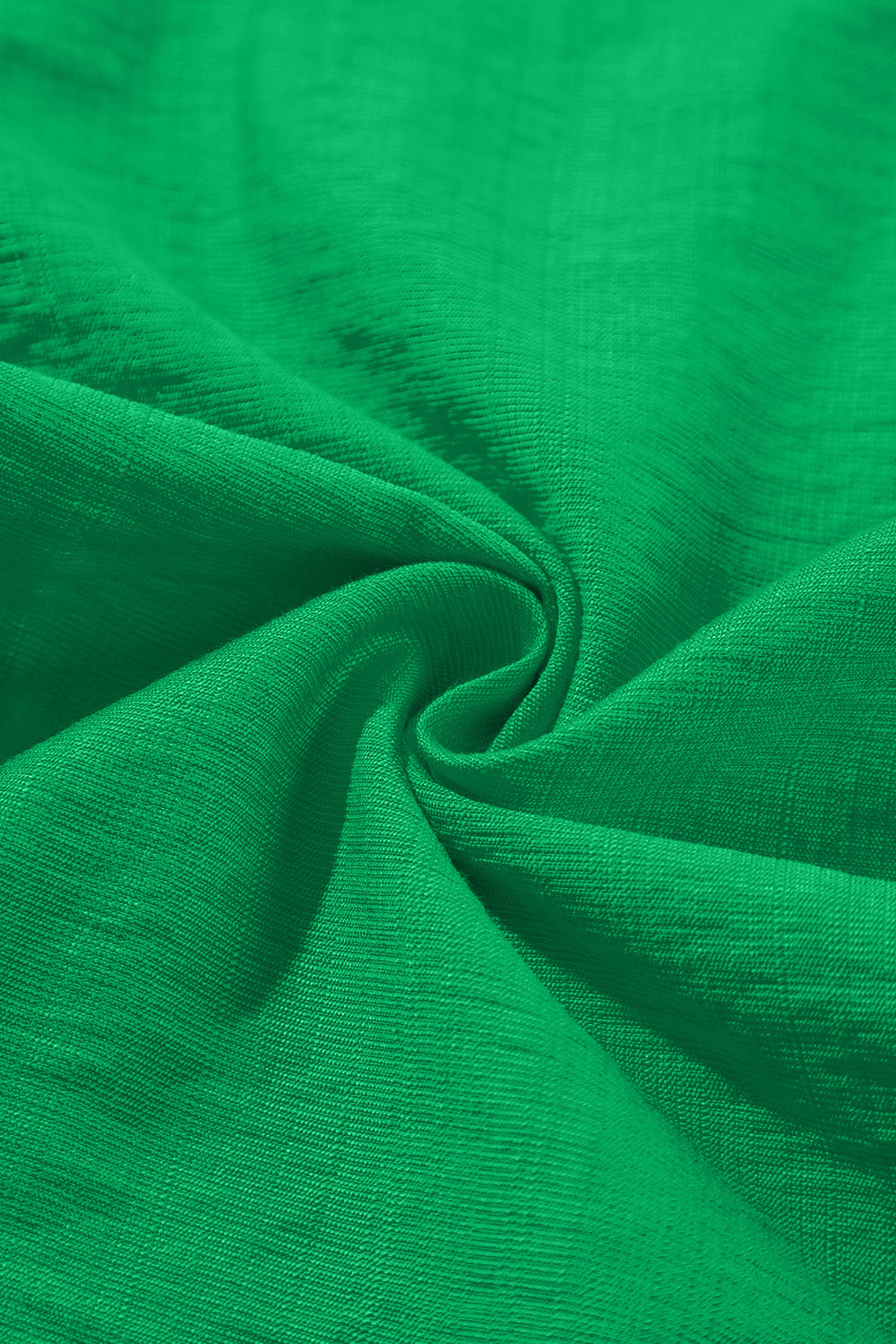 Green colorblock puff sleeve blouse fabric detail