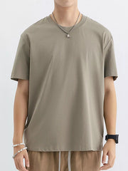 Men's crew neck t-shirt in Desert cotton, short sleeves, relaxed fit.