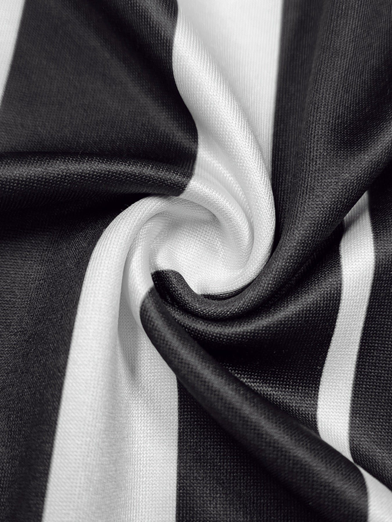 Plus size black and white striped maxi dress fabric detail