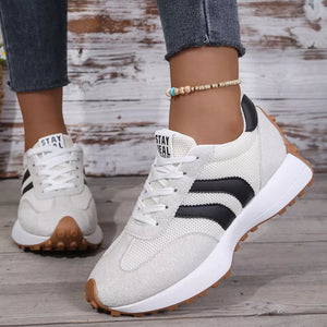 Lace Up Round Toe Sneakers in Red, fabric detail