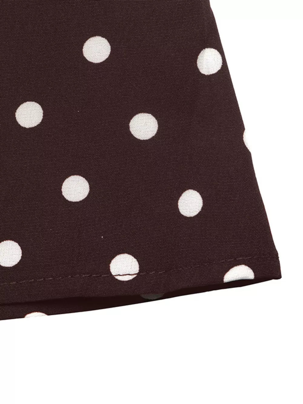 Polka Dot Flare Sleeve Tie Neck Dress in Coffee Brown, editorial view