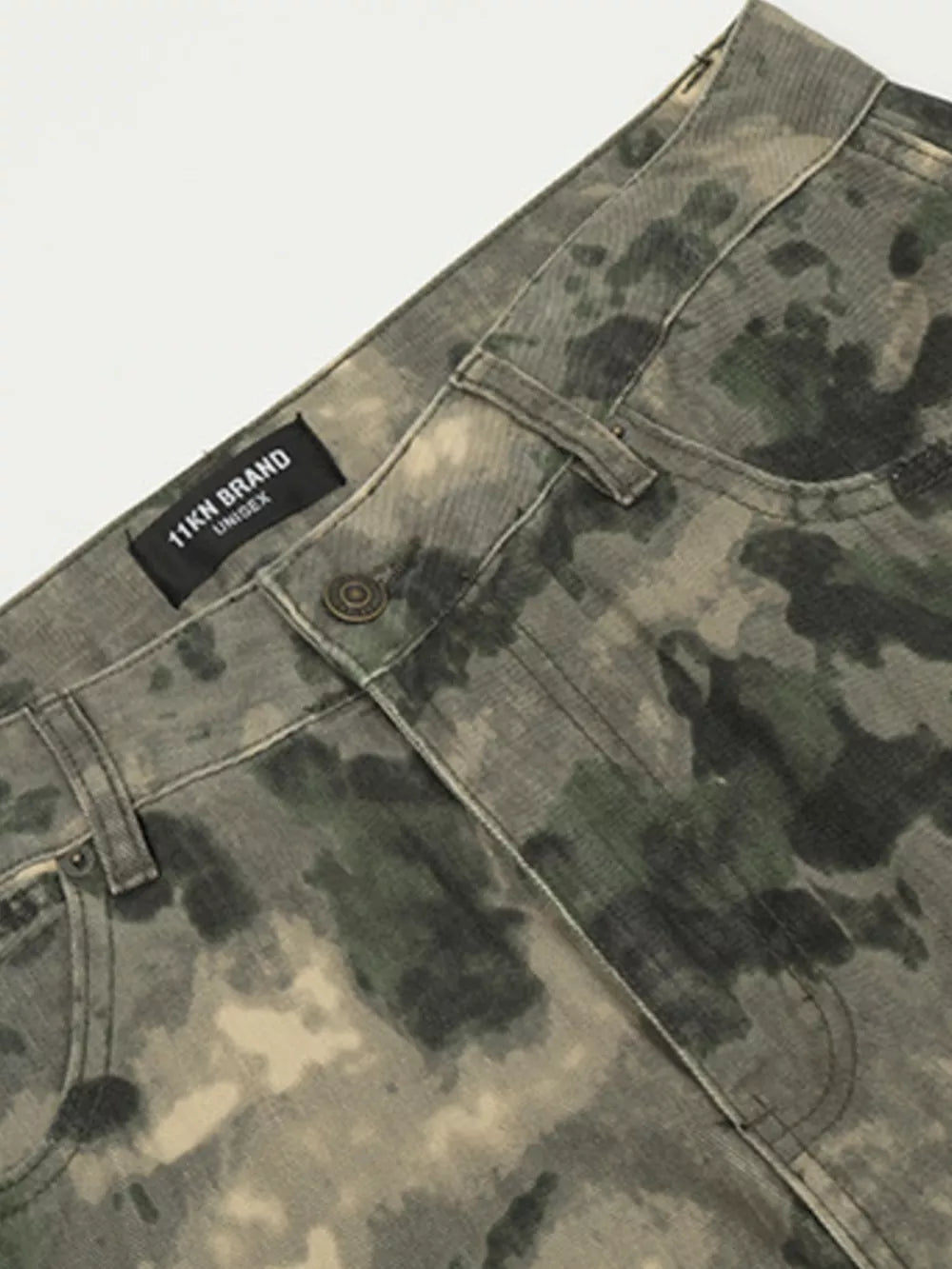 Men's Camouflage Loose Fit Cargo Pants in Camouflage, model styling view