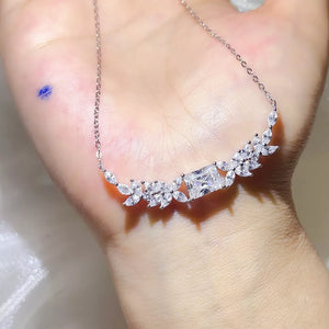2 Carat 925 Sterling Silver Moissanite Necklace, side view