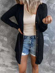 Lightweight Button-up Cardigan Plus Size in Grey, product detail