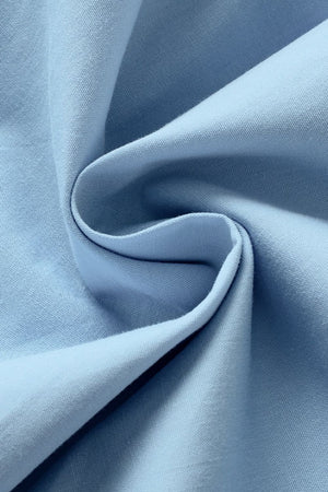 Light blue casual blouse fabric detail