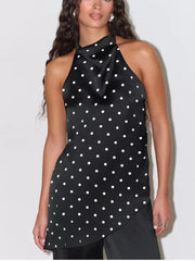 Chic Polka Dot Halter Tank Top