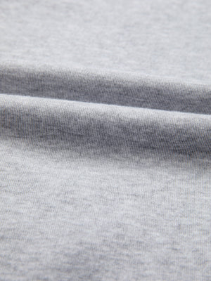Grey raglan shirt fabric detail