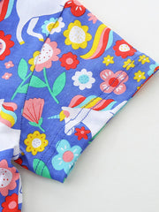 Whimsical Unicorn Floral Toddler Dress