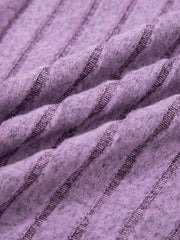Slim ribbed tank top in lilac mineral wash fabric with textured stripes.