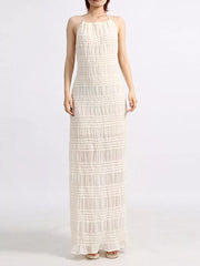 Elegant Backless Halter Maxi Dress