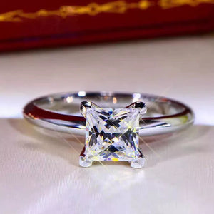 3 Carat 925 Sterling Silver Moissanite Ring, model styling view