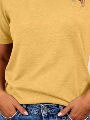 Classic Crew Neck Short Sleeve Knit Top