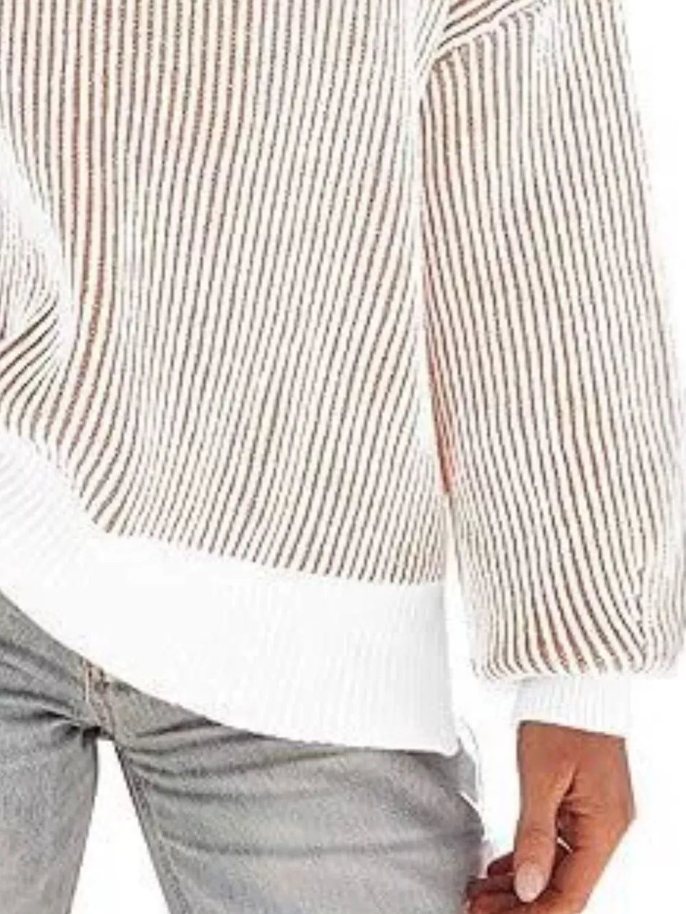 Pink relaxed pullover sweater with crew neck