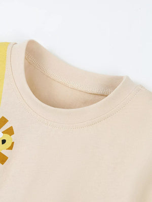 Children's Animal Print Round Neck Tee, close-up detail