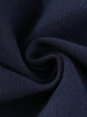 Dark navy cotton leggings with a soft texture detail